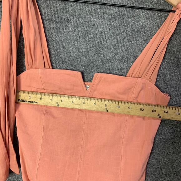 Free People Women's Lola Thong Bodysuit Sz S Small Coral Pink - Picture 4 of 9